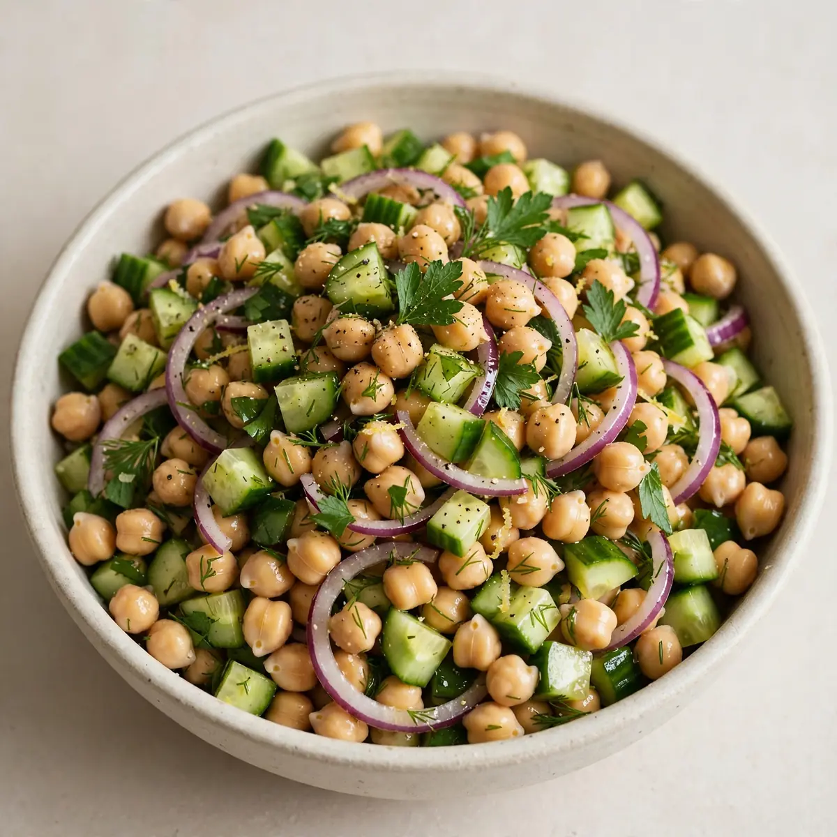 10-Minute Chickpea Cucumber Cold Salad for Busy Weeknights