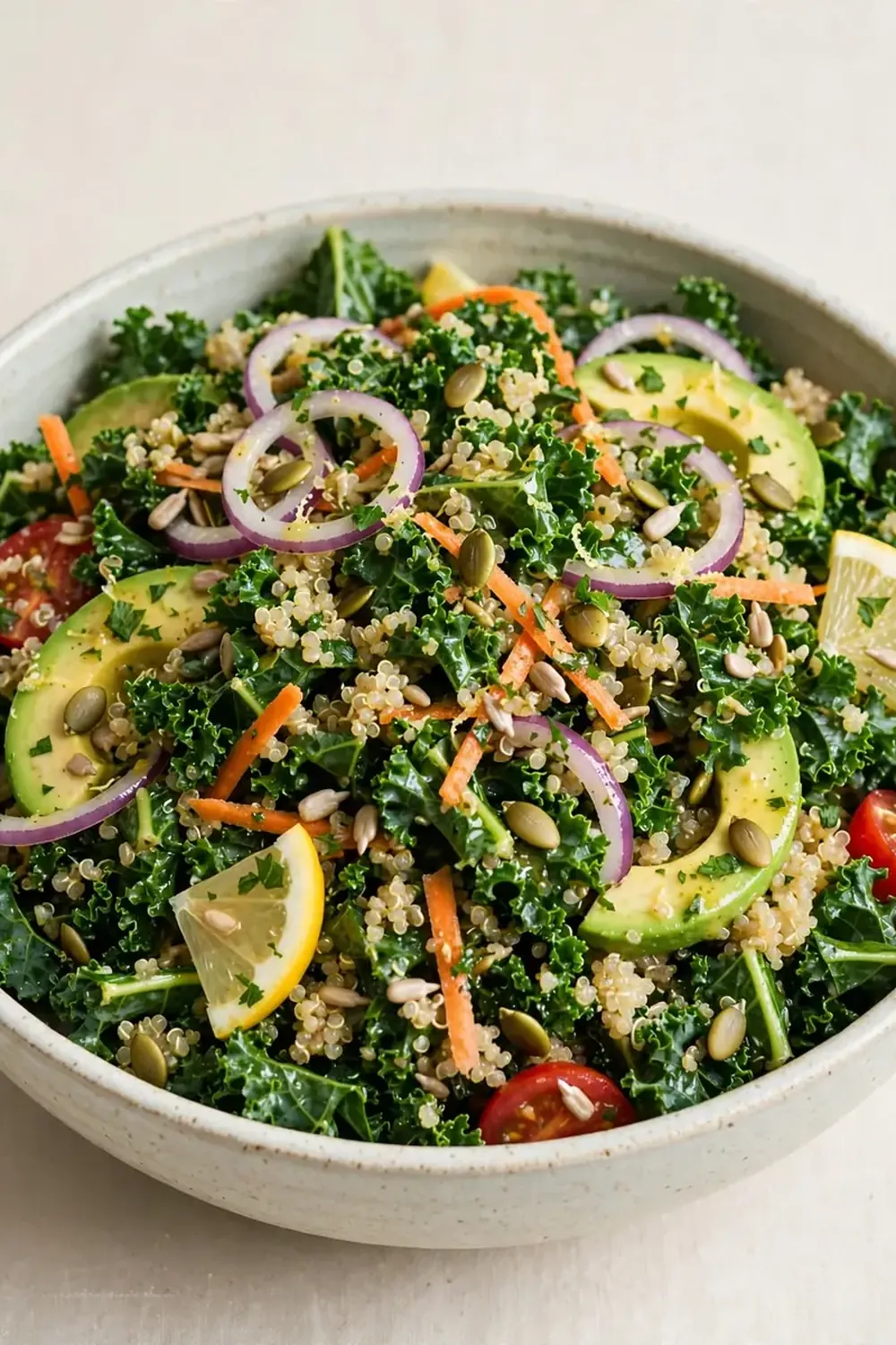 Kale and Quinoa Salad with Lemon Vinaigrette
