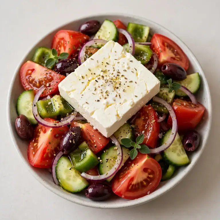 15-Minute Greek Salad with Block Feta for Busy Nights