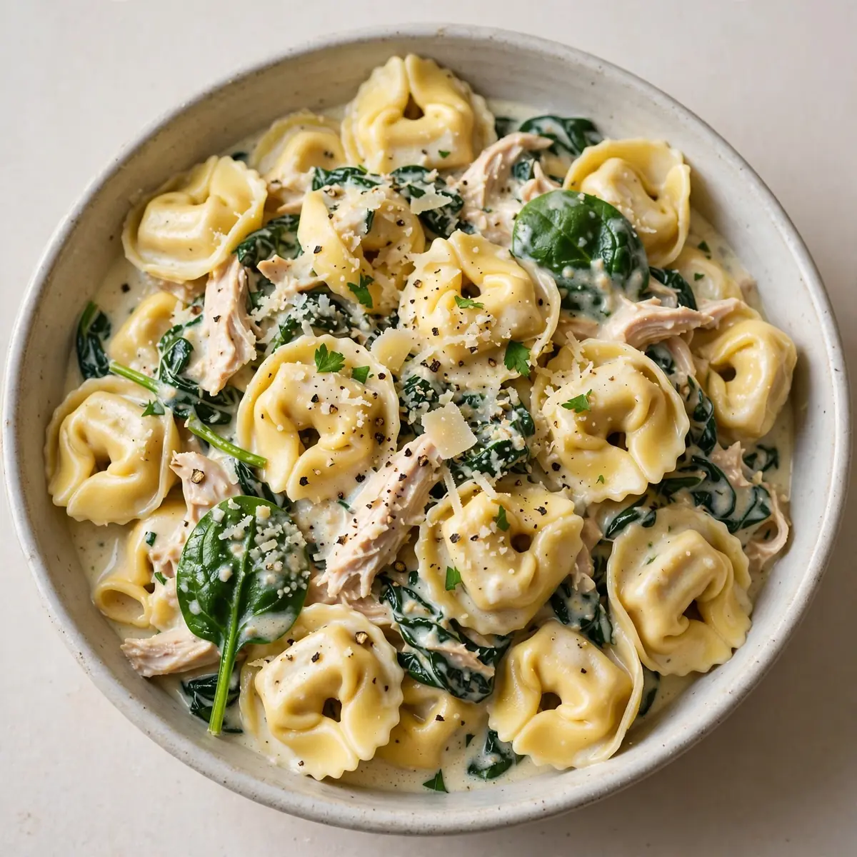 30-Min Creamy Chicken and Spinach Tortellini