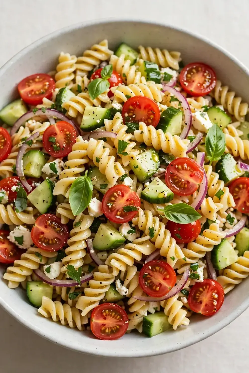 cold pasta salad cherry tomatoes
