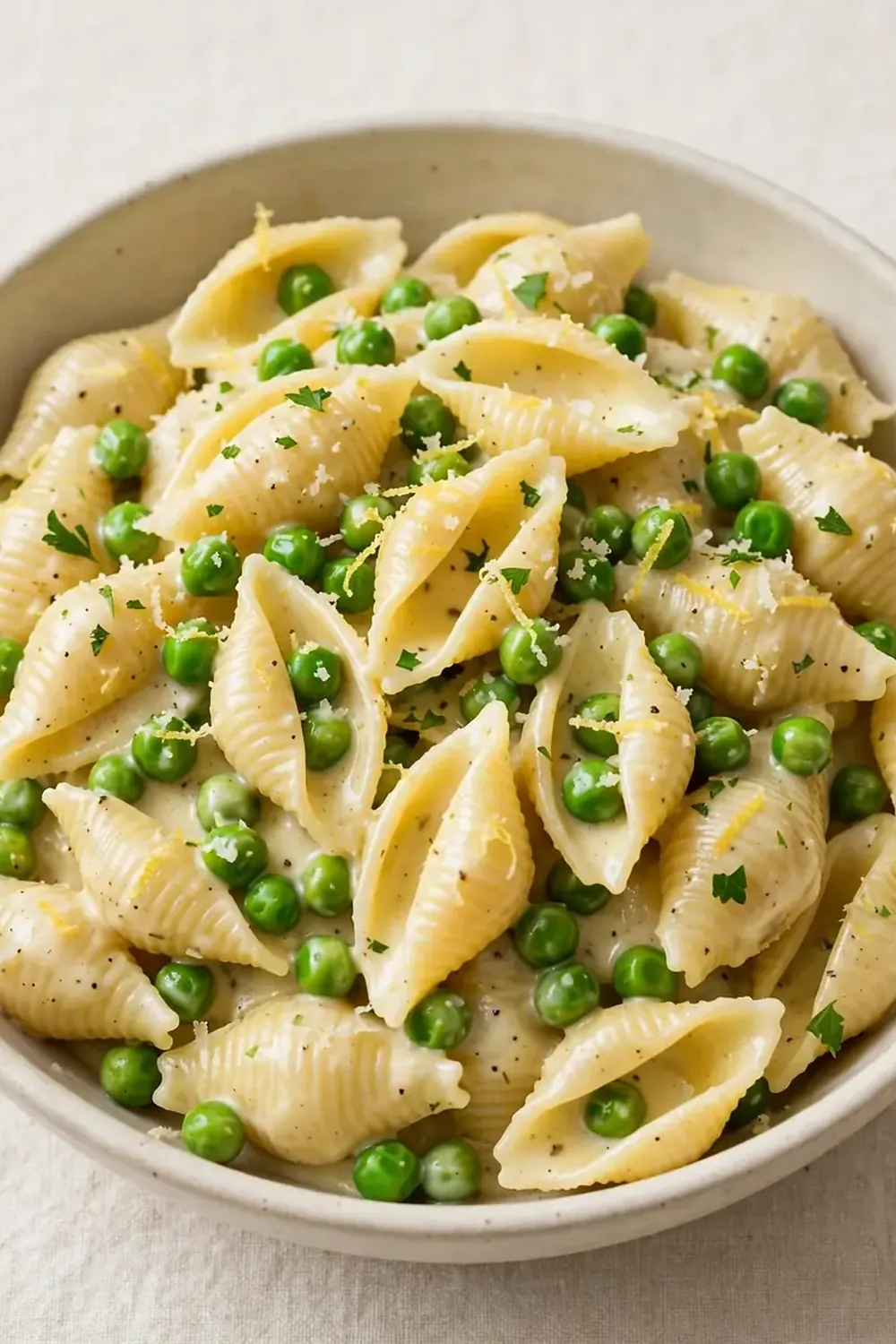 Creamy Lemon Butter Shells with Peas