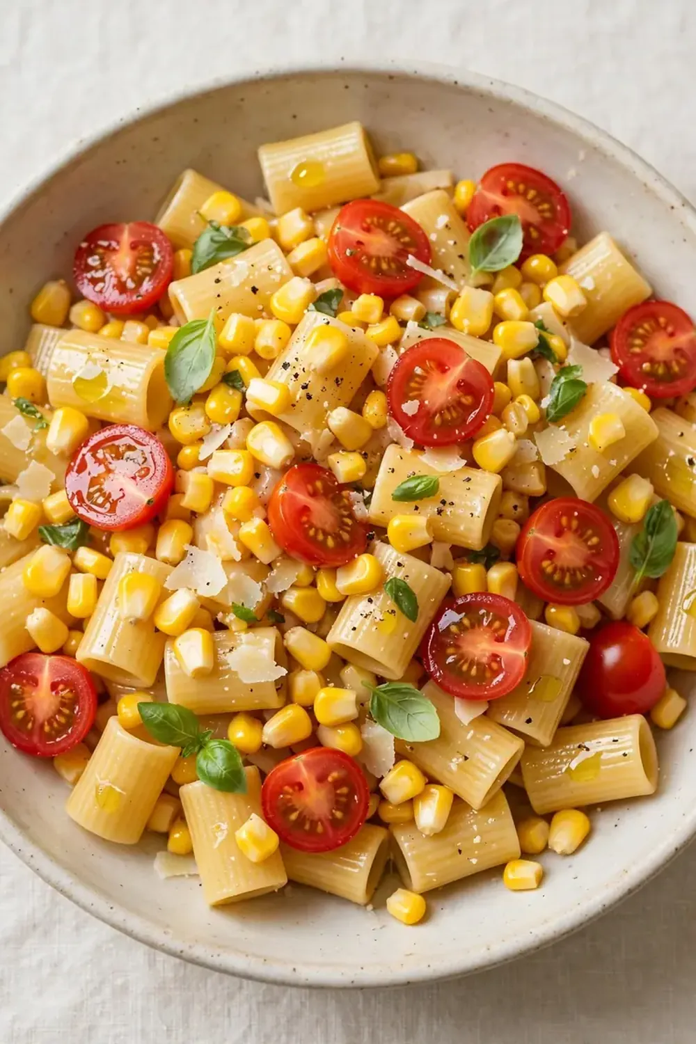 fresh corn pasta cherry tomatoes