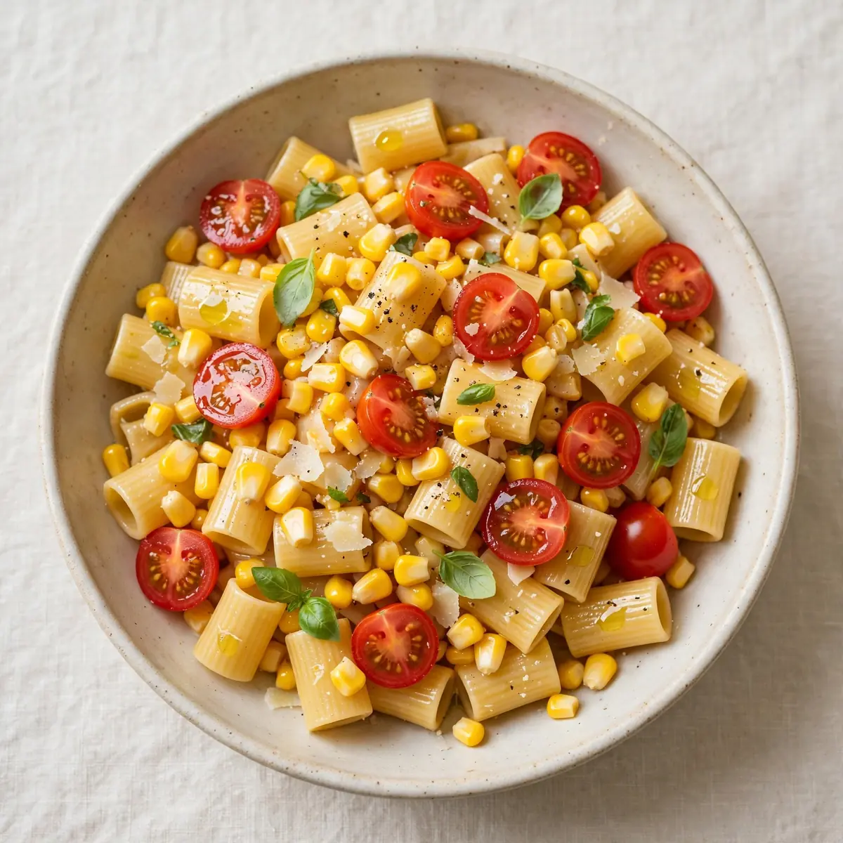 Fresh Corn Pasta Cherry Tomatoes