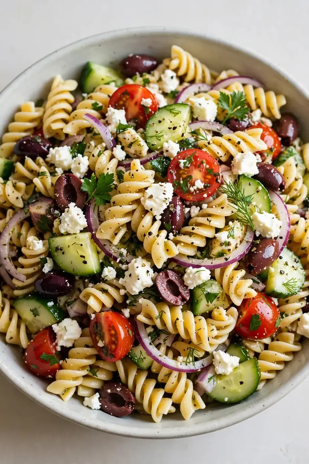 mediterranean pasta salad with feta