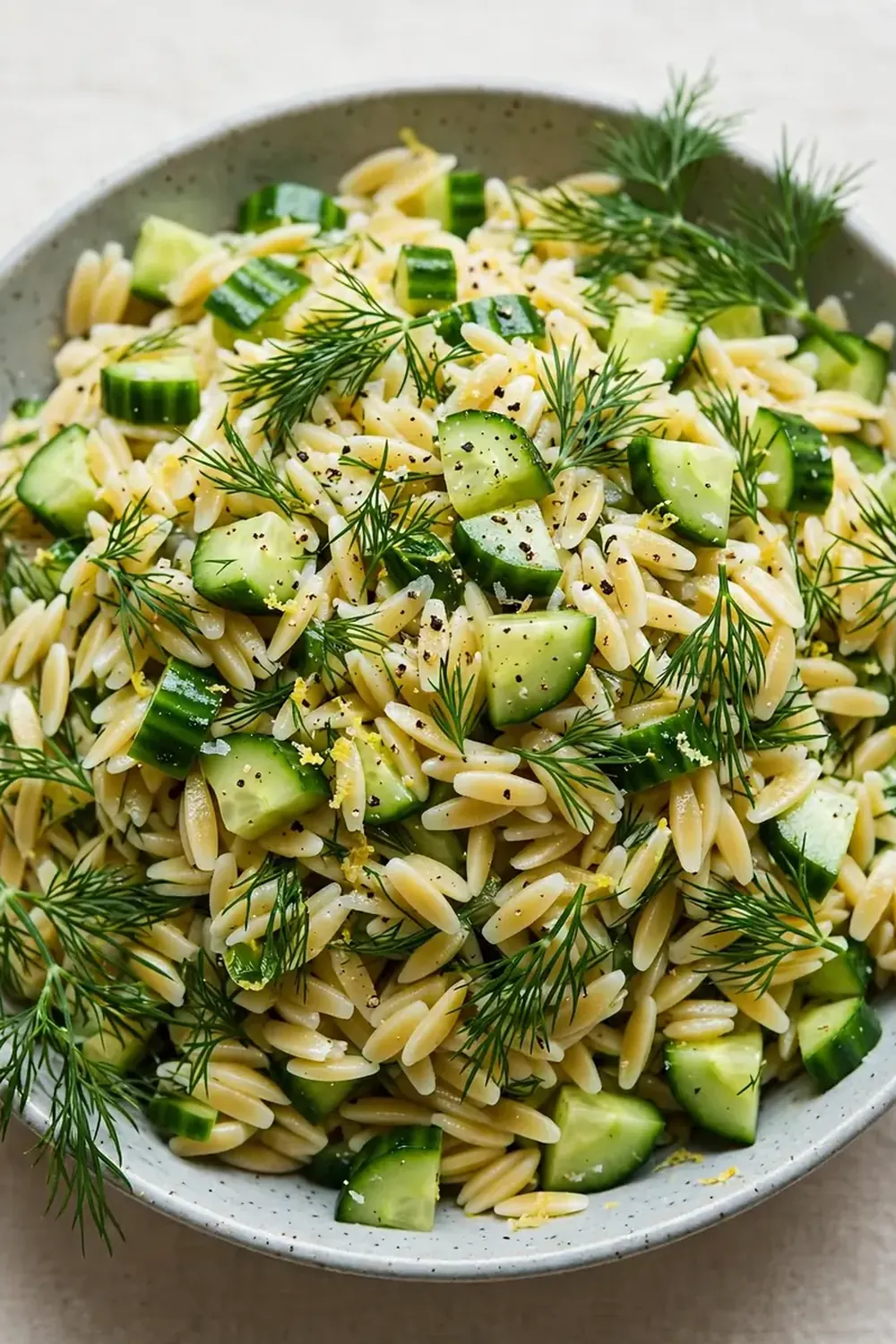 orzo salad cucumbers fresh dill