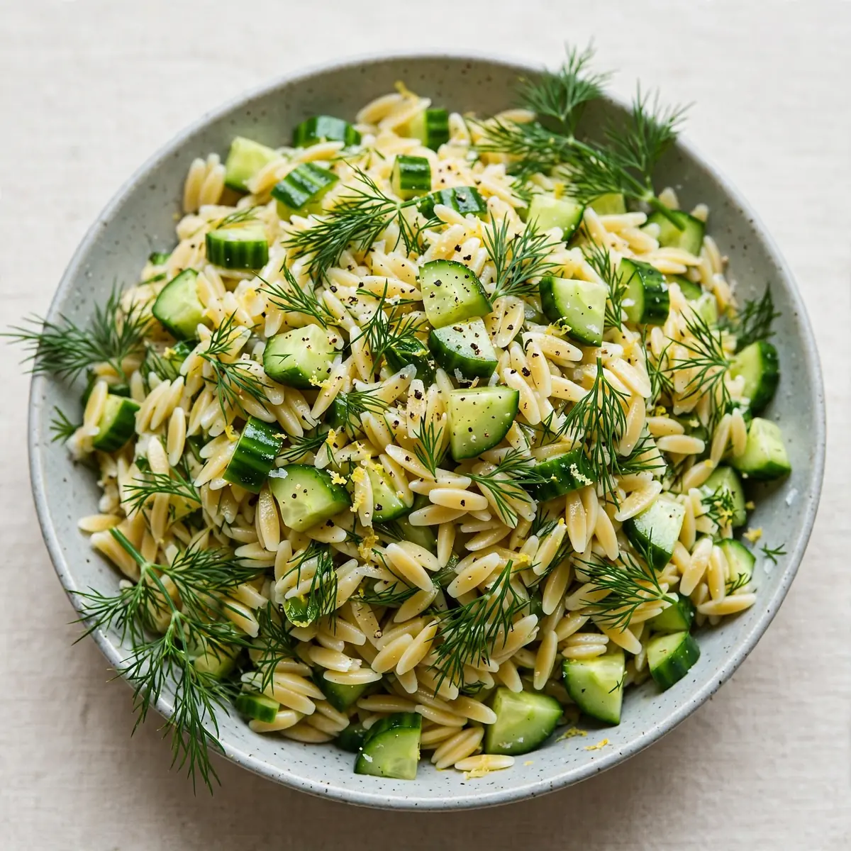 Orzo Salad Cucumbers Fresh Dill