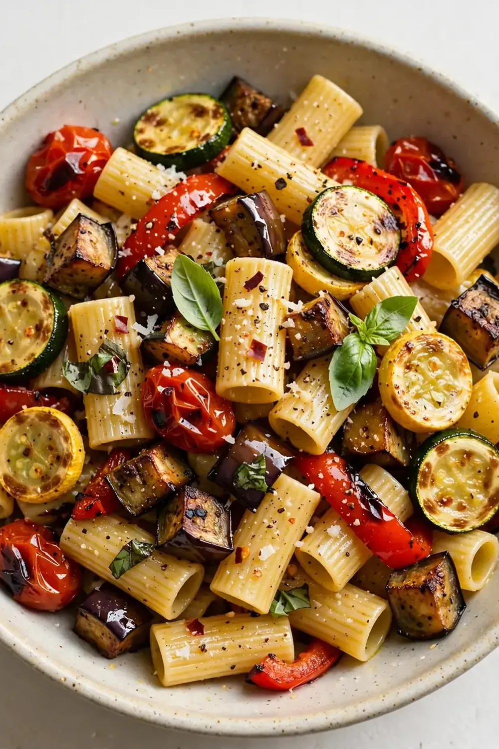 pasta with roasted summer vegetables