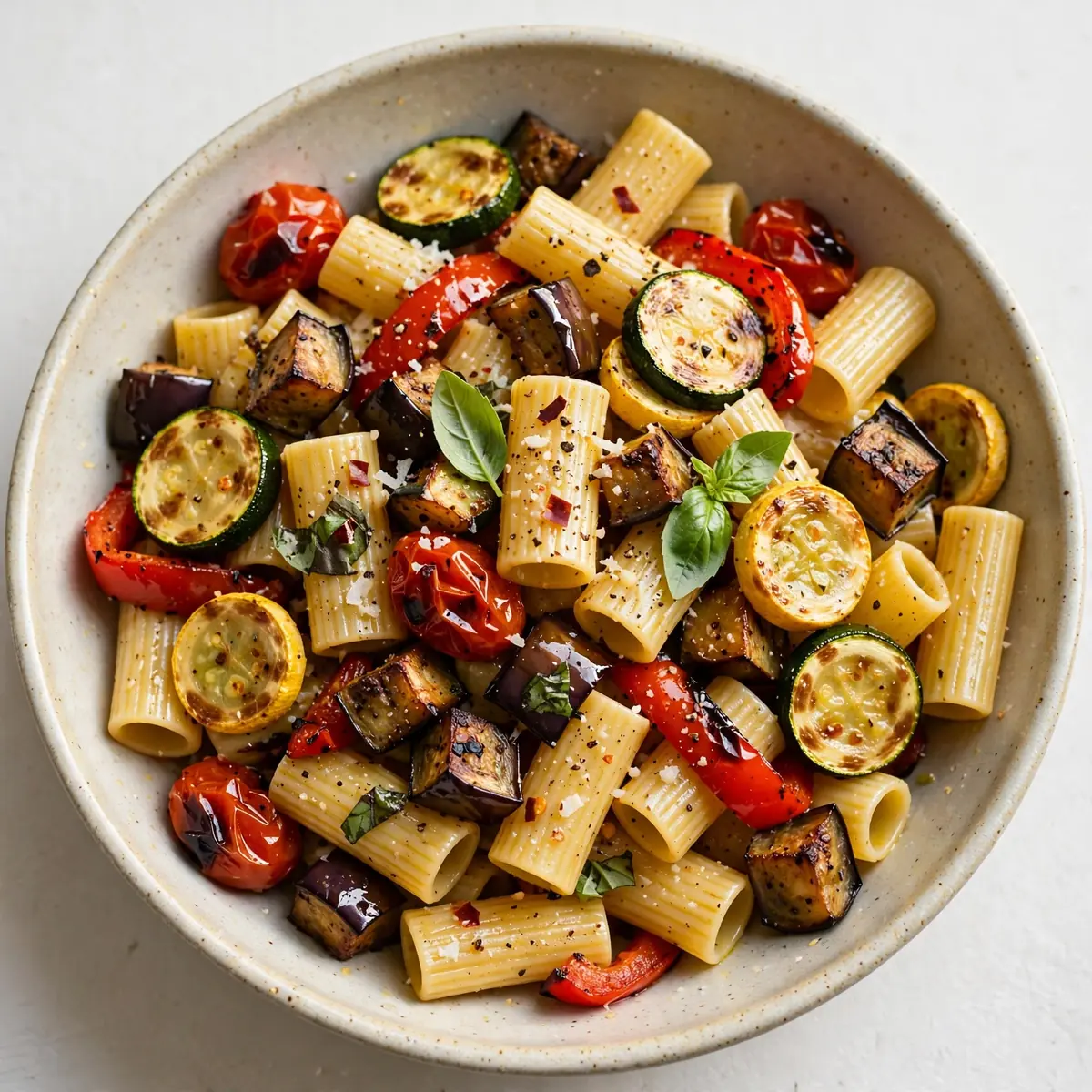 Pasta With Roasted Summer Vegetables