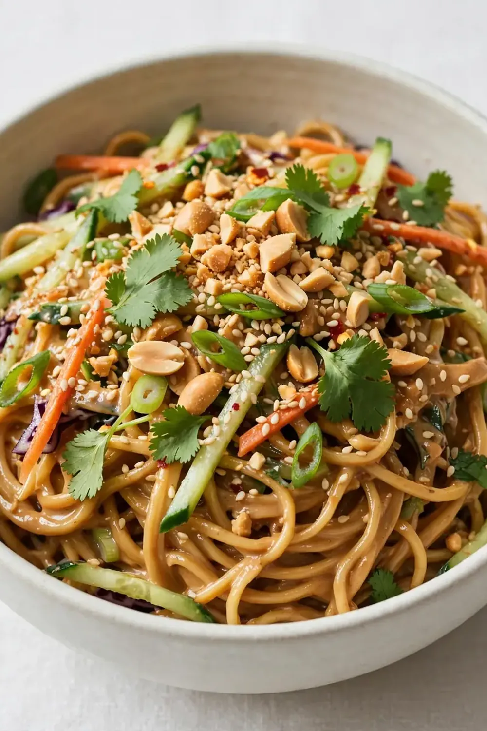 Cold Sesame Peanut Noodle Salad