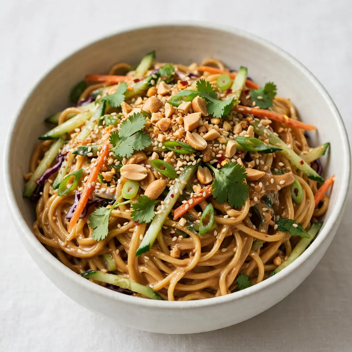 Quick 15-Min Cold Sesame Peanut Noodle Salad
