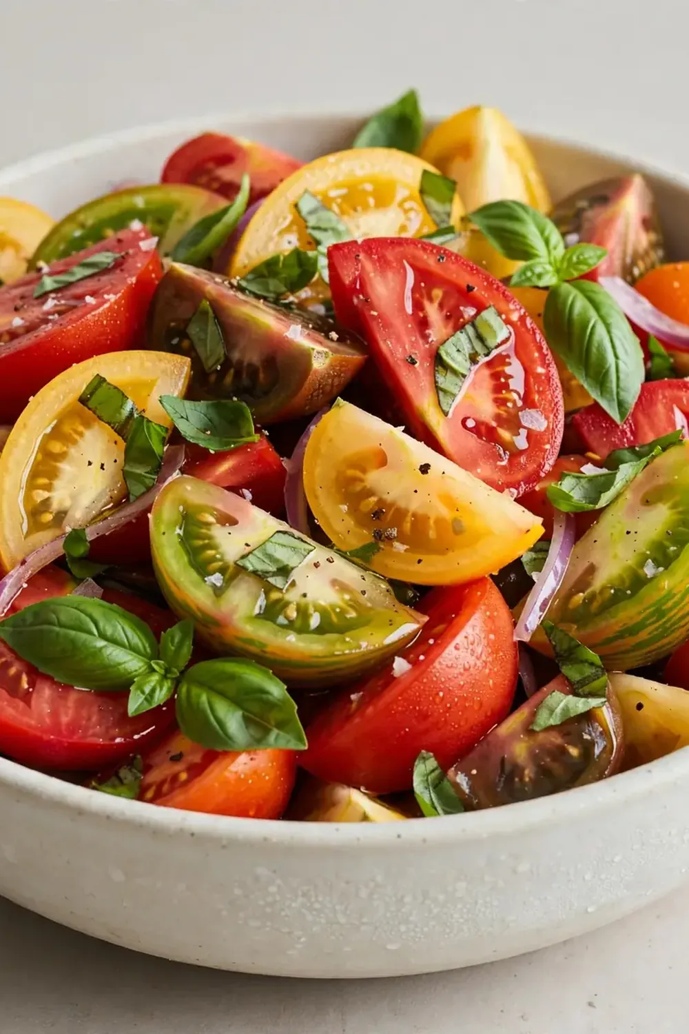 Chilled Heirloom Tomato and Basil Salad