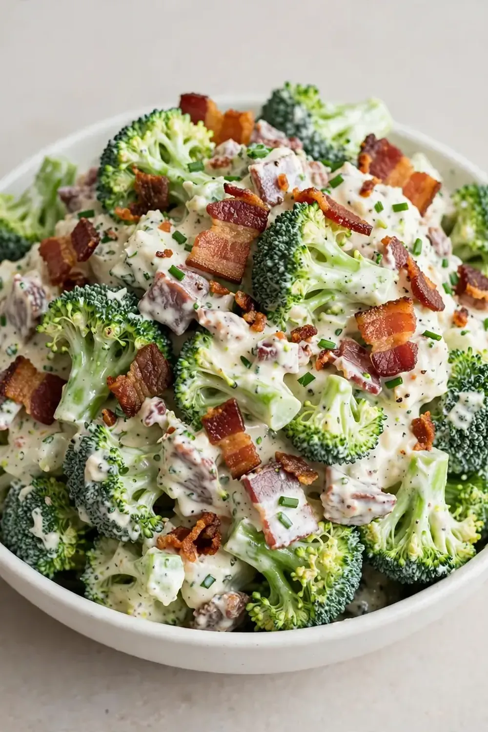 Cold Creamy Broccoli Salad (Beef Bacon Base)