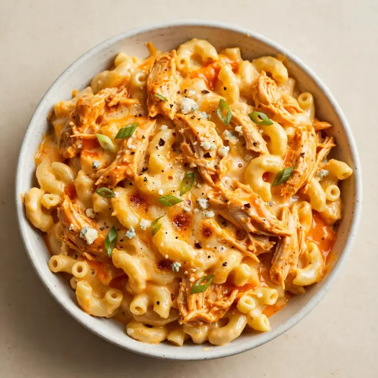 Quick Creamy Buffalo Chicken Mac and Cheese