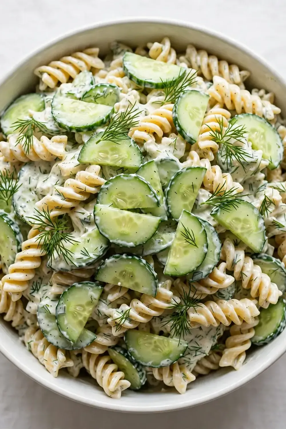 Creamy Dill Cucumber Pasta Salad
