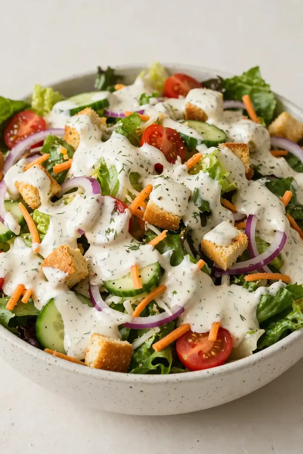 Garden Salad with Creamy Ranch Dressing