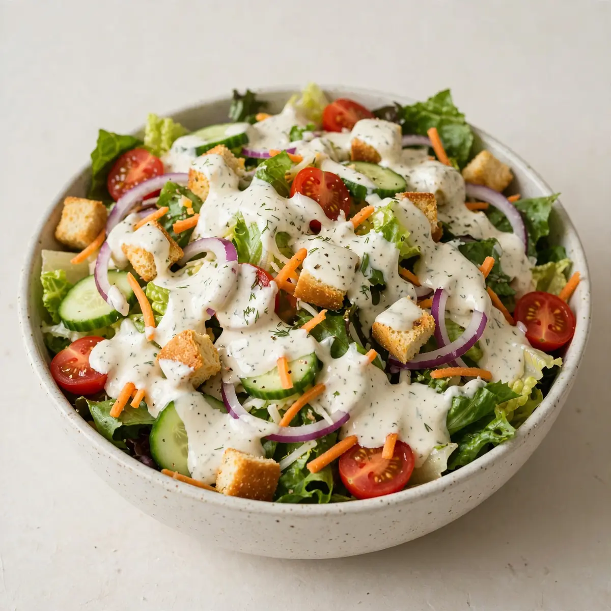 Quick Garden Salad With Creamy Ranch in 10 Minutes