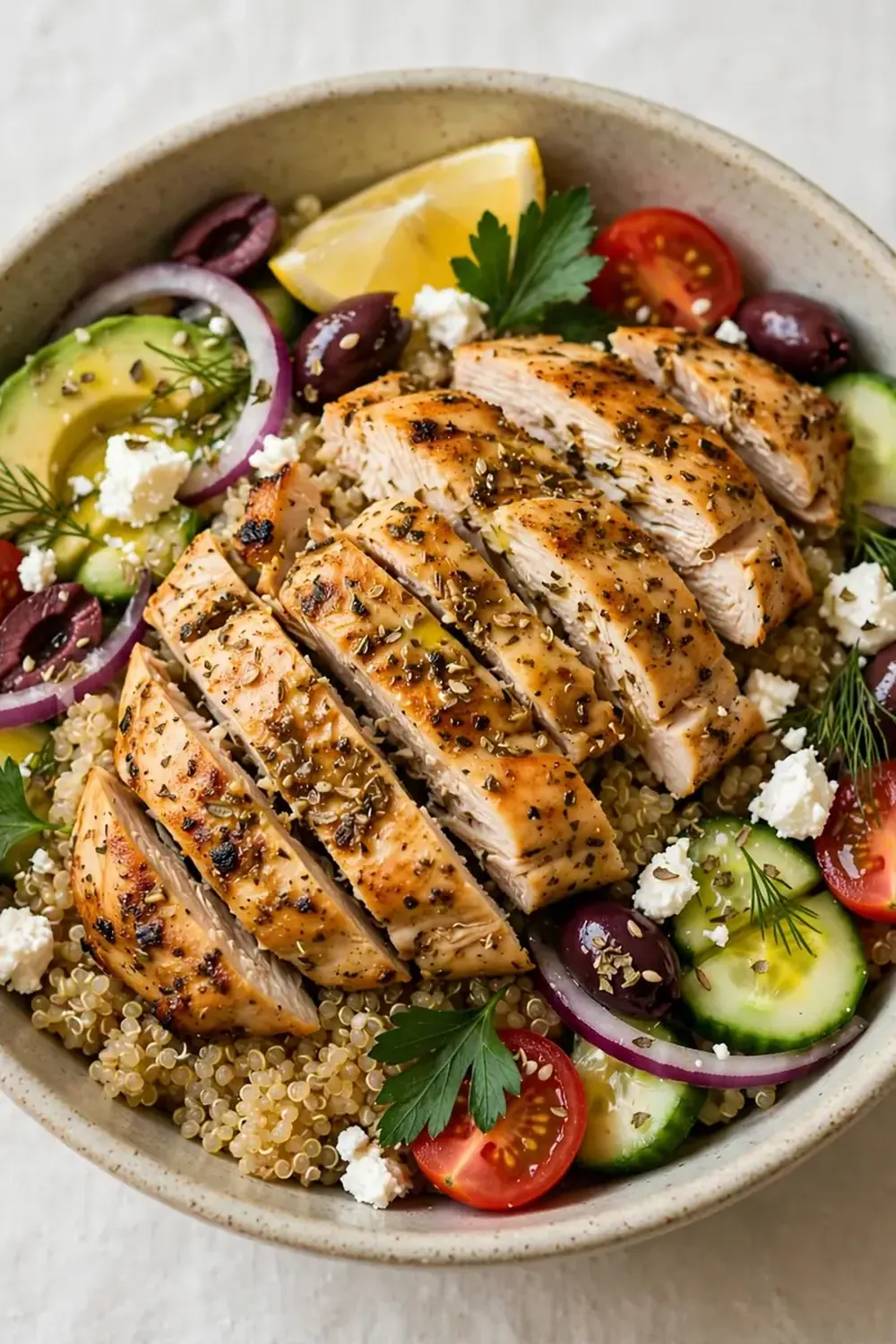 Greek Chicken and Quinoa Protein Bowl