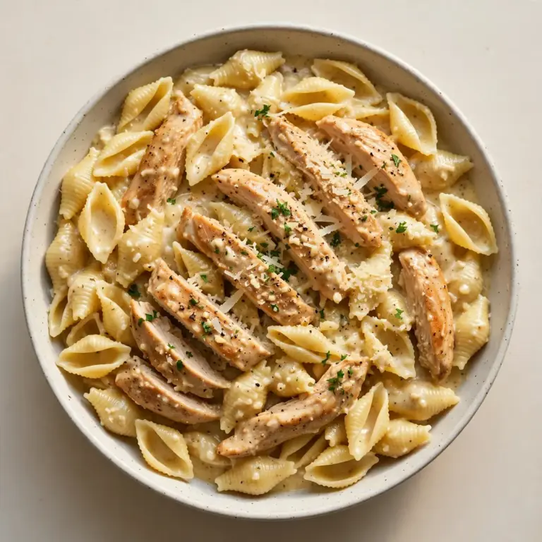 Quick One-Pot Garlic Parmesan Chicken and Shells