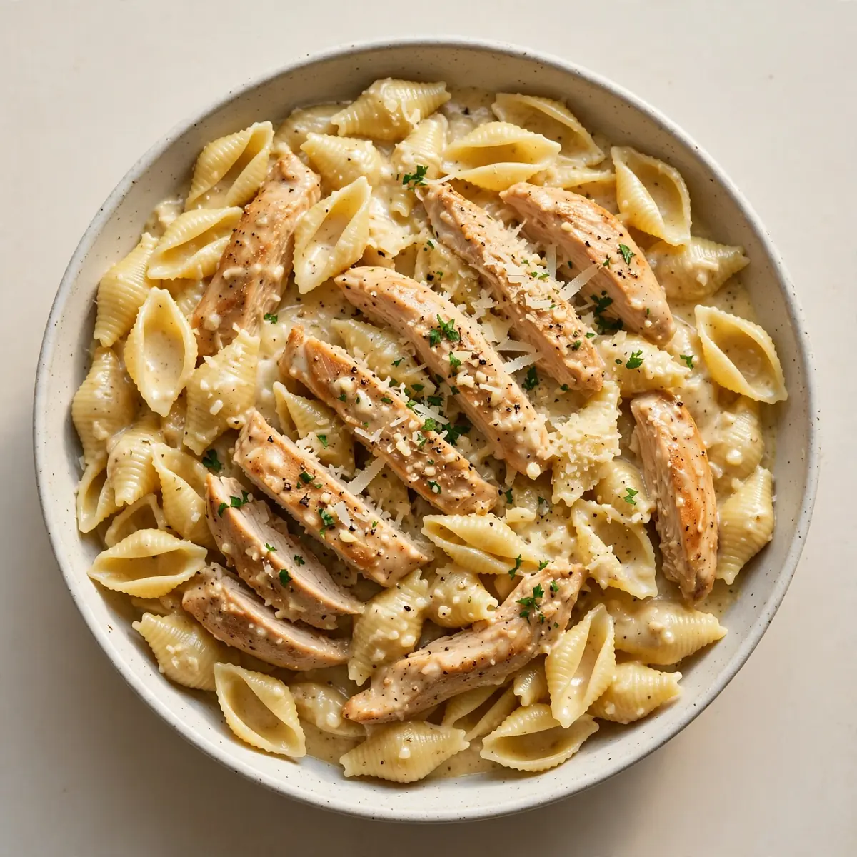 Quick One-Pot Garlic Parmesan Chicken and Shells