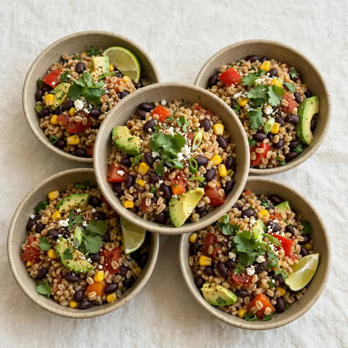 Quick Weeknight Barley and Black Bean Fiesta Bowl
