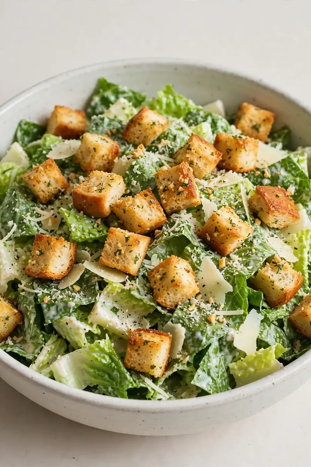 Classic Caesar Salad with Homemade Garlic Croutons