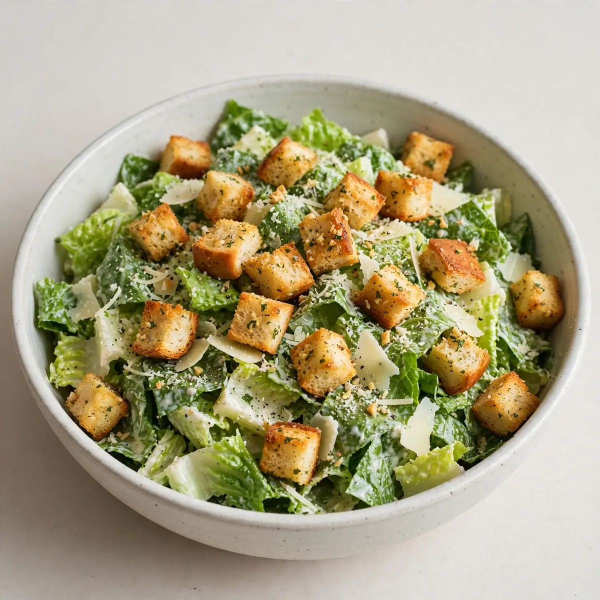 Quick Weeknight Caesar Salad with Garlic Croutons