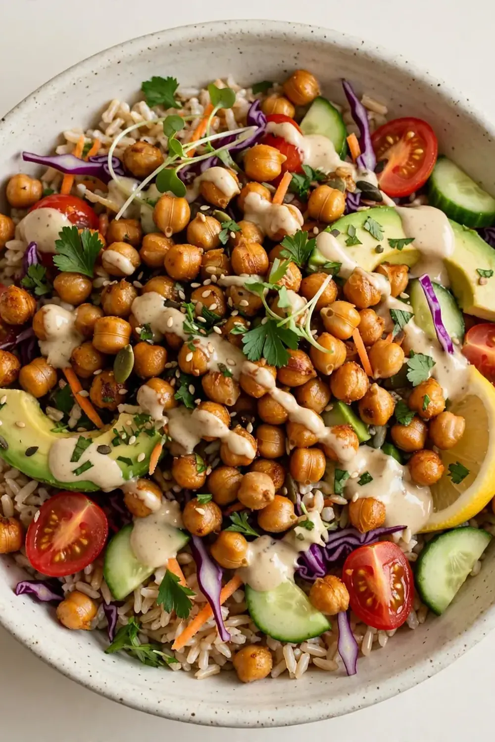 Roasted Chickpea and Brown Rice Grain Bowl