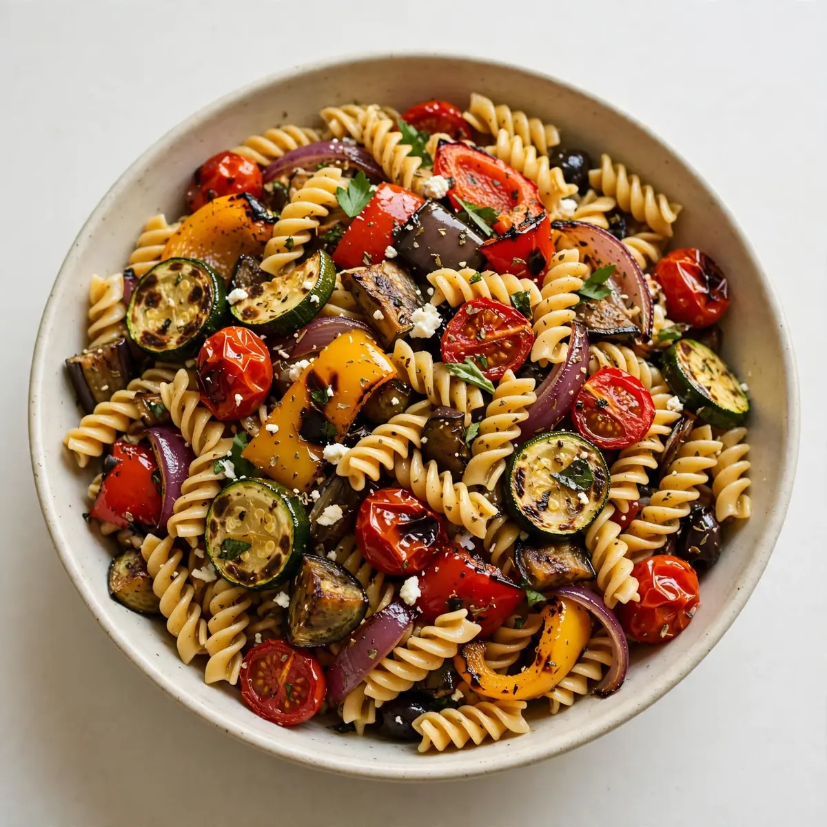 Quick Weeknight Roasted Veggie and Rotini Pasta Salad