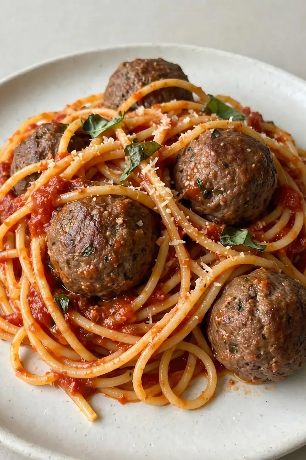 Spaghetti with Homemade Beef Meatballs