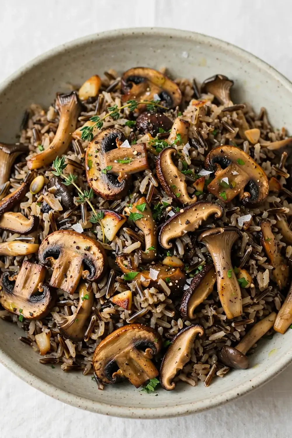 Wild Rice and Roasted Mushroom Bowl