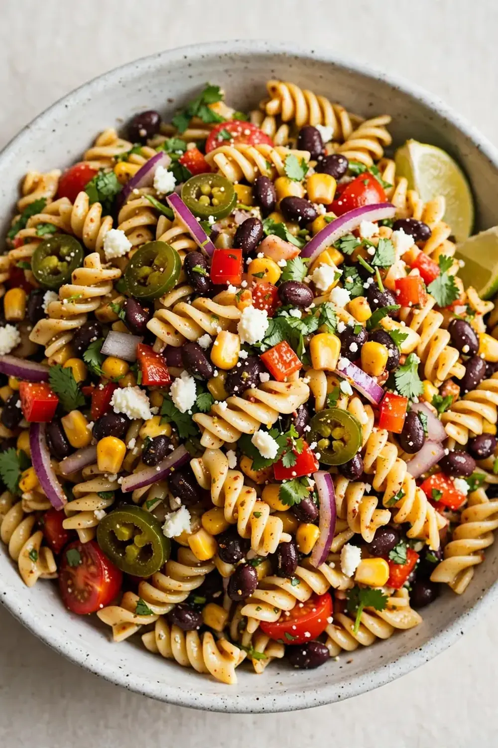 Zesty Southwestern Black Bean and Corn Pasta Salad