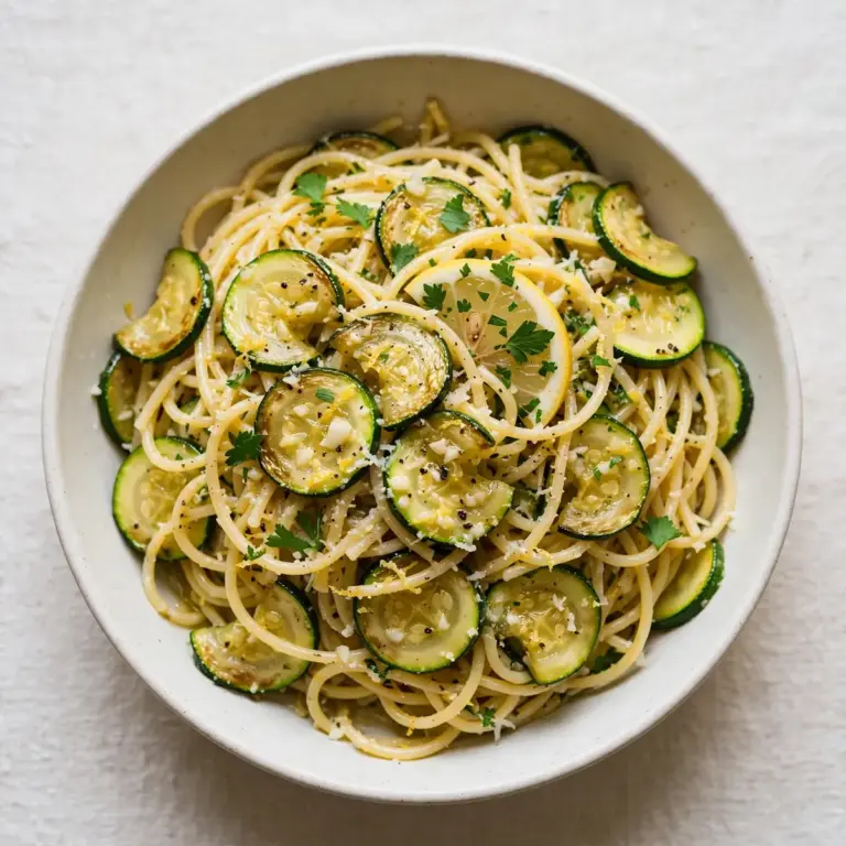 Zucchini Pasta Lemon Garlic Sauce