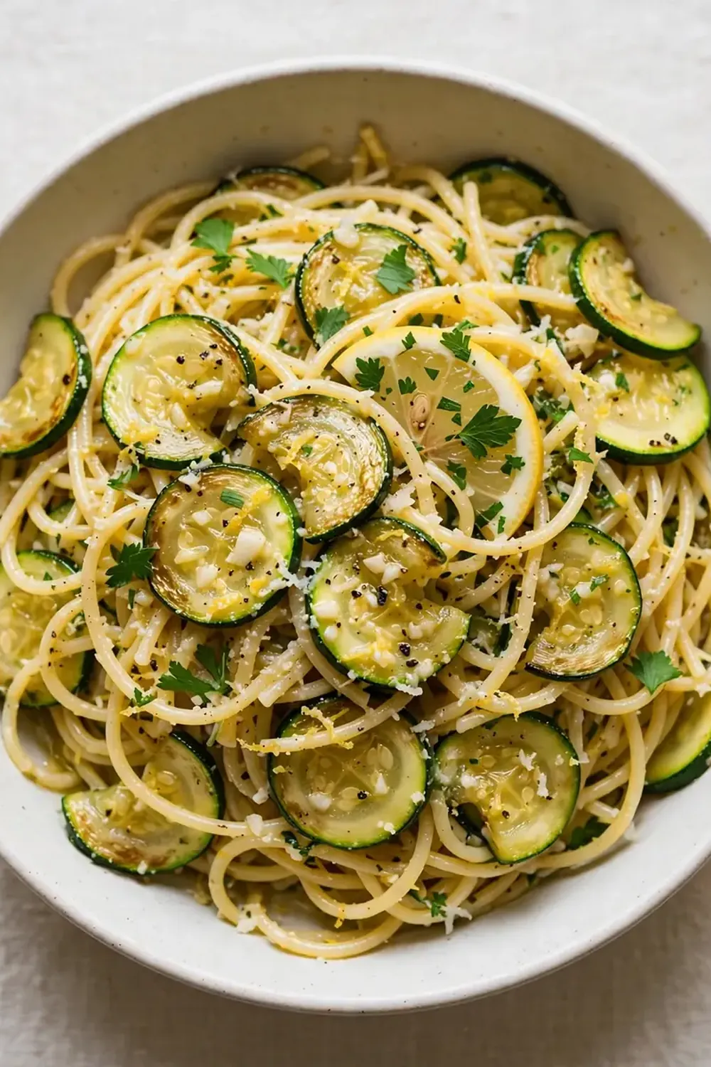 zucchini pasta lemon garlic sauce